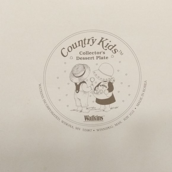 Vintage 1991 Watkins Country Kids Collectors Plate-Org. Recipe Booklet/Box Inc. - Picture 11 of 14